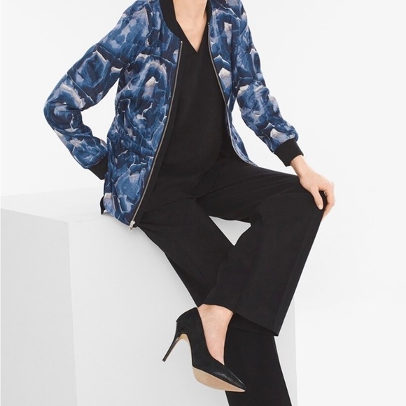 Chico’s Printed Bomber Jacket, Size 4 (Chico’s Size 0) - Picture 4 of 14